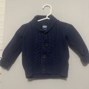 GAP Dark Blue 6-12 M Cable Knit Sweater